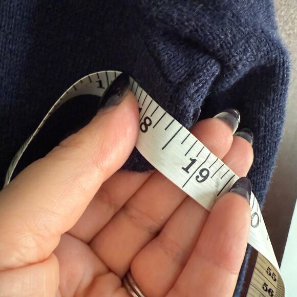 EILEEN FISHER | Navy Blue Peruvian Organic Cotton Open Cardigan Blue Women's XXS - Picture 6 of 7